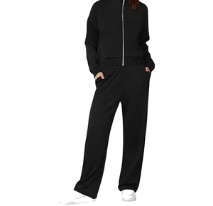 Survêtements de sport pour femmes de qualité supérieure, deux pièces, manches longues, nouveau style, nouveau design, pour la salle de sport, pour les entraînements intenses, en molleton - Product Image 4