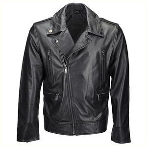 Veste d'hiver en cuir de vache véritable pour homme, veste de moto tendance, imperméable, fermeture éclair asymétrique, design tendance et audacieux - Product Image 4