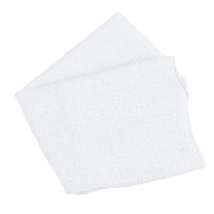 Vente en gros de torchons de nettoyage en coton côtelé 100% coton, 16x19, 32oz, blanchis, blancs, pour cuisine commerciale, provenant d'Asie. - Product Image 4
