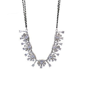 Silver Cubic Zirconia <b>Fashion</b> <b>Necklace</b> Dainty Party Wear for Handmade Dainty Trendy Women's Wedding Jewelry Classic Chain Gift - Product Image 1