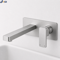 Mitigeur de salle de bain mural certifié en laiton, sans plomb, à levier unique, avec cartouche céramique, monotrou, pour usage hôtelier