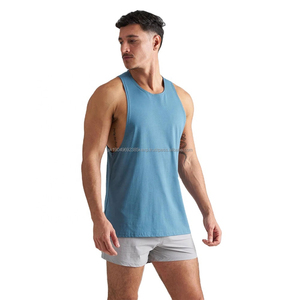 Trendy <b>Mens</b> Cotton Blend O Neck Tank <b>Top</b> Breathable Fabric Lightweight Sleeveless Custom Logo <b>Mens</b> Vest OEM Factory Wholesales - Product Image 6
