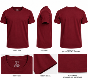 Men's 100% Cotton Tubular T-<b>Shirt</b>-<b>RED</b> - Product Image 1