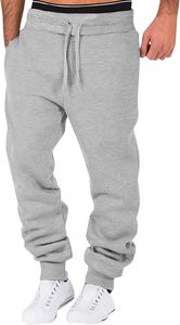 Pantalon de jogging pour homme en coton, respirant, coupe large, taille élastique, uni, décontracté - Product Image 2