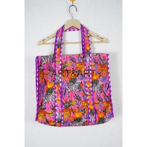 Sac fourre-tout vintage en coton indien fait main Art&Art avec imprimé floral, deux anses, design portable pour un usage quotidien et les voyages - Product Image 1
