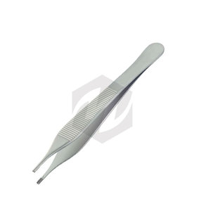 Pinces à tissus chirurgicales de laboratoire dentaire en acier inoxydable de qualité supérieure MERICON INSTRUMENTS MI-Adson 4 3/4 pouces, préhension latérale 7x7 - Product Image 4