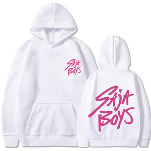 Sudadera con Capucha Rosa para Hombre, Corte Regular, Informal, Color Sólido, Tejido de Algodón, para Otoño - Product Image 2
