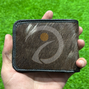 Natural Hair On Cowhide Leather <b>Wallet</b> Handmade Slim Bifold <b>Wallet</b> Card Holder Leather <b>Wallet</b> Elegant Modern Look - Product Image 1