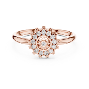 Anillo de oro macizo de 14k para mujer con diamante de corte redondo minimalista de forma mecánica, ideal para regalo, compromiso, aniversario, boda. - Product Image 6