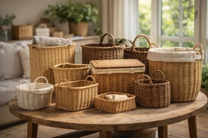 International Standard Eco-Friendly Rattan Handicrafts Rectangle Woven Basket for Storage Organizer Decoration Custom Size - Product Image 5