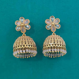 Exportateur de bijoux faits à la main en Inde, Jhumki antique avec placage or 233087 - Product Image 1