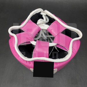 Protège-têtes de boxe/kick-boxe en cuir de vachette personnalisables à lacets, rembourrage épais à 4 couches, évacuation de l'humidité, poignées lacées - Product Image 4