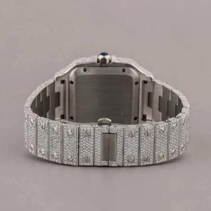 Reloj Mecánico Automático de Lujo para Hombre, Personalizado, de 40 mm, con Diamantes Moissanite VVS, Correa de Acero Inoxidable y Cristal de Zafiro - Product Image 4