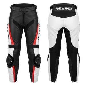 Pantalon en cuir pour moto de course |   Ajustement personnalisé |   Cuir de vachette pleine fleur |   Nom du club Logo Numéro - Product Image 6