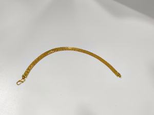 Bracelet chaîne plate en or massif 22 carats motif chevron, style Delhi, bijoux fins pour homme, cadeau de mariage de luxe, fermoir en S - Product Image 3