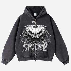 High Quality Heavyweight Acid Wash <b>Zip</b> <b>Up</b> Hoodie Vintage Oversized Streetwear Graphic Retro Y2K Unisex Custom Men Sweatshirt - Product Image 5