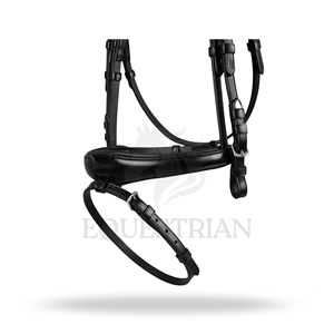 Brida SNAFFLE negra de tamaño completo para equitación inglesa, para controlar al caballo - Product Image 3