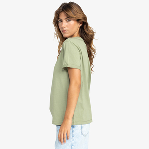 เสื้อยืดผ้าแคนวาสคอกลมแขนสั้นทรงปกติสำหรับผู้หญิง ระบายอากาศได้ดี สไตล์ลำลอง สตรีทแวร์ ขายส่ง ปรับแต่งได้ เสื้อยืดผู้หญิง - Product Image 2