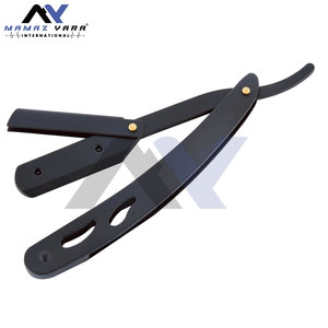 Navaja de Barbero Recta para Hombre, Kit de Navaja de Una Sola Hoja Premium, Acero Inoxidable, Elección del Barbero, Negro Elegante - Product Image 5