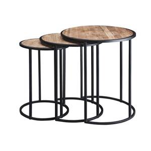 Modern Glass and Metal <b>Nesting</b> Coffee <b>Tables</b> Set for Stylish Living Room Decoration - Product Image 1