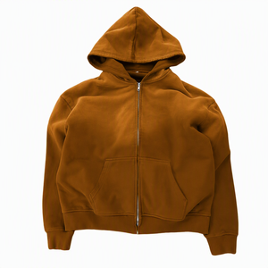 Sudadera con capucha y cremallera para hombre, de forro polar, negra, extragrande, informal, de color liso, de longitud regular, de algodón tejido, para otoño - Product Image 3