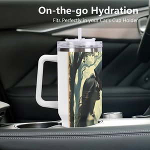Gobelet isotherme personnalisé en acier inoxydable 40 oz avec poignée pour la révision de la déclaration de mission de l'entreprise - Product Image 3