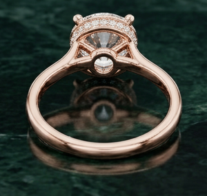 Bague solitaire en or rose 18 carats plaqué rhodium avec diamant de laboratoire taille brillant, bijou de luxe pour femme certifié IGI, idéal pour mariage et soirée - Product Image 4