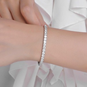 Hot Sale Moissanite Diamond <b>Bangle</b> <b>Bracelet</b> with Sparkling Brilliant in 925 Sterling Silver Jewelry Available For Sale - Product Image 4