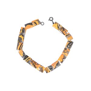 Natural Bumble Bee Jasper Gemstone Trendy Geometric <b>Stretch</b> <b>Bracelet</b> Handmade Beaded Jewelry for Unisex Gift - Product Image 1