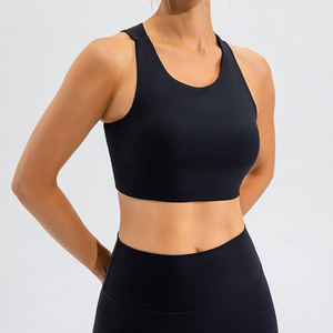 Ensemble de yoga 2 pièces pour femme : Crop top blanc dos nageur et Legging taille haute longueur intégrale sans couture effet push-up - Product Image 4