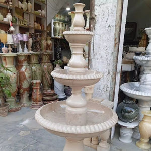 Elegante Fuente de Mármol Ónix de Tres Niveles, Decoración de Jardín Hecha a Mano, Fuente de Agua de Lujo para Patio - Product Image 1