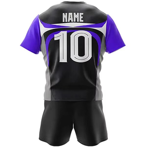 เสื้อรักบี้แขนสั้นไซส์ใหญ่ แห้งเร็ว พิมพ์ลายแบบซับลิเมชั่น ป้องกันรังสียูวี ตัวอักษรด้านหน้าสั่งทำได้ สีสันตามสั่ง บริการ OEM ราคาประหยัด - Product Image 6