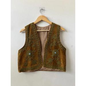 Handmade Premium Quality Stylish Cotton Short Sleeveless <b>Embroidered</b> Women's Vest <b>Waistcoat</b> Folk Jacket Gift - Product Image 1