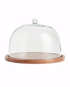 Support à gâteau rond en verre avec base en bois et couvercle réutilisable pour la présentation des gâteaux - Product Image 3