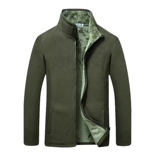 เสื้อแจ็คเก็ตขนเฟลซบุซับในเชอร์ปาแบบกำหนดเองสำหรับผู้ชาย สีเขียวมะกอก เทา แดง น้ำเงิน ดำ คอตั้ง ซิปยาวทั้งตัว หนา อุ่น เหมาะสำหรับฤดูหนาว - Product Image 1