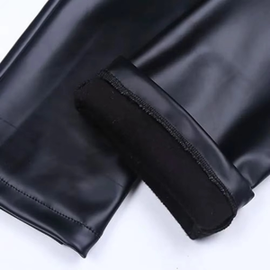 Pantalon chino en similicuir pour homme, coupe slim, léger, imperméable, respirant, taille mi-haute, fermeture boutonnée, coupe droite, streetwear - Product Image 5