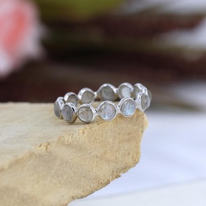 5mm Natural <b>Labradorite</b> Handmade 925 Sterling Silver Eternity Band Design Minimalist Rhodium Plating <b>Ring</b> Fine Jewelry For Women - Product Image 5