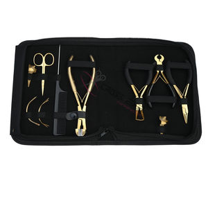 Kit Premium de Herramientas para Extensiones de Cabello: Alicates para Microperlas, Alicates para Crimpado de Microperlas, Alicates para Extensiones de Cinta Adhesiva, Cortador de Adhesivos, Peine para Cabello - Product Image 1