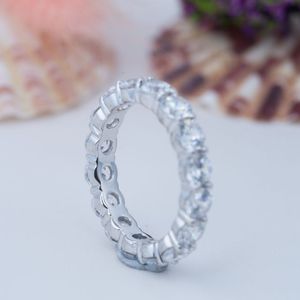Anillos de Joyería Fina Personalizados, Plata de Ley 925, Anillo de Compromiso, Aniversario, Boda, Eternidad, con Moissanita para Mujer - Product Image 5