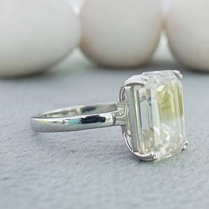Anillo de Compromiso D'VINS JEWELS con Diamante Corte Esmeralda de 2ct VVS/VS EF, Oro Sólido de 14K, Certificado IGI, Estilo Moderno Unisex - Product Image 2