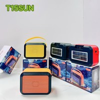 Enceinte solaire sans fil T15 SUN avec poignée, pour camping extérieur, urgence, basses puissantes, robuste, vente en gros