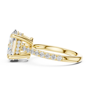 Bague de fiançailles et de mariage classique pour femme en or 14 carats, diamant de laboratoire ovale 4 carats E VS1, certifié IGI, best-seller - Product Image 2