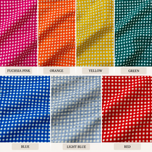 Handmade Dolly Enterprises Cotton Bunting Custom Length Triangle Block Print Gingham Printed Fabric Eco Decorative Party - Product Image 3