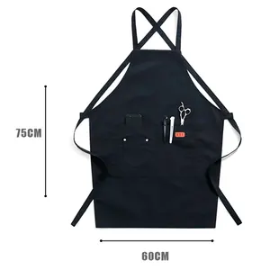 Tablier de cuisine en coton de haute qualité, résistant à l'eau, pour chef, barbecue, cuisine, jardin, avec logo personnalisé brodé ou imprimé - Product Image 1