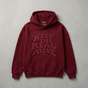 Sudadera con Capucha Oversize Roja para Hombre, Diseño con Logotipo en Relieve, Ropa Urbana, Venta al Por Mayor - Product Image 6