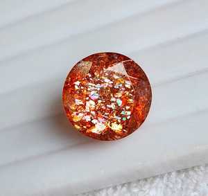 Pierres précieuses Aligemstones de haute qualité certifiées IGI, SUNSTONE naturel, multi-cristaux, couleurs rouge orangé, lustrées, pierres brutes pour la fabrication de bijoux - Product Image 2