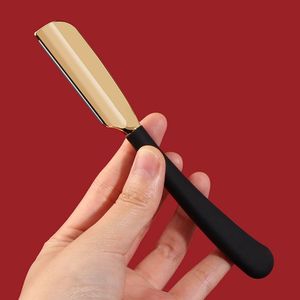 Ensemble de rasoirs en acier inoxydable avec manche en bois bleu, couteau à raser manuel pour hommes, usage en salon de coiffure - Product Image 2