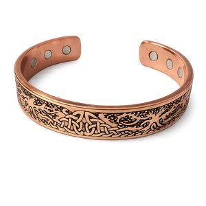 Pulsera de Cobre Hecha a Mano de Lujo y Tendencia con Personalización - Estilos Antiguos y Pulidos Oxidados - Product Image 1