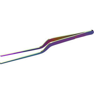 Pince de cuisine de précision incurvée en acier inoxydable de 8 pouces, multifonction, à pointe décalée, respirante et compatible lave-vaisselle - Product Image 1