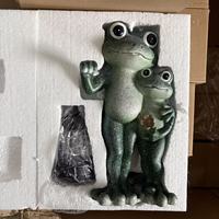 Solar-Frosch-Gartenfigur mit Licht, Niedliche Großäugige Mutter & Kind Frosch-Laterne, Dekorative Solar-Rasenlampe aus Kunstharz für Außenbereich
